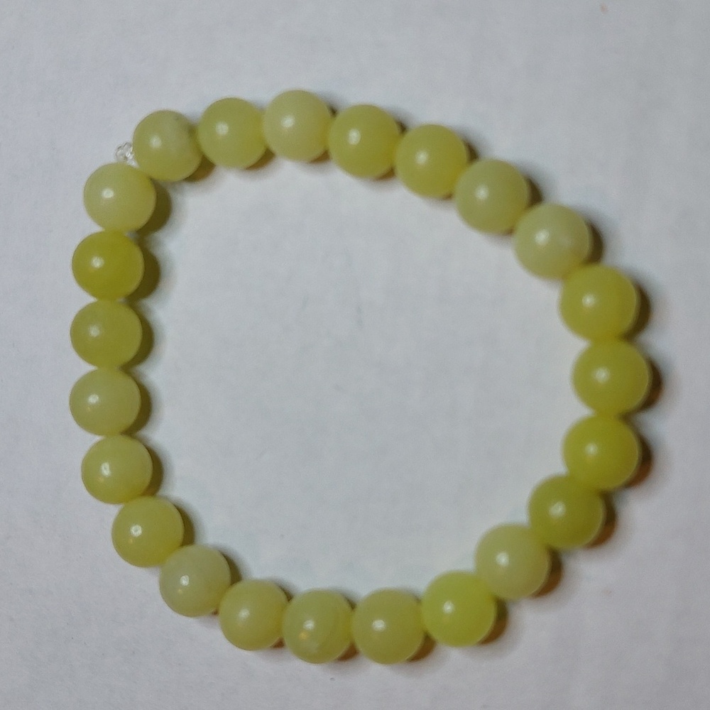 Chinese Jade stone 8mm round bead bracelet #2